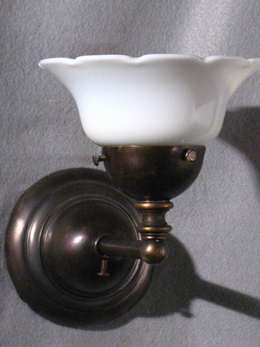 Pair of Milk Glass Bracket End Sconces